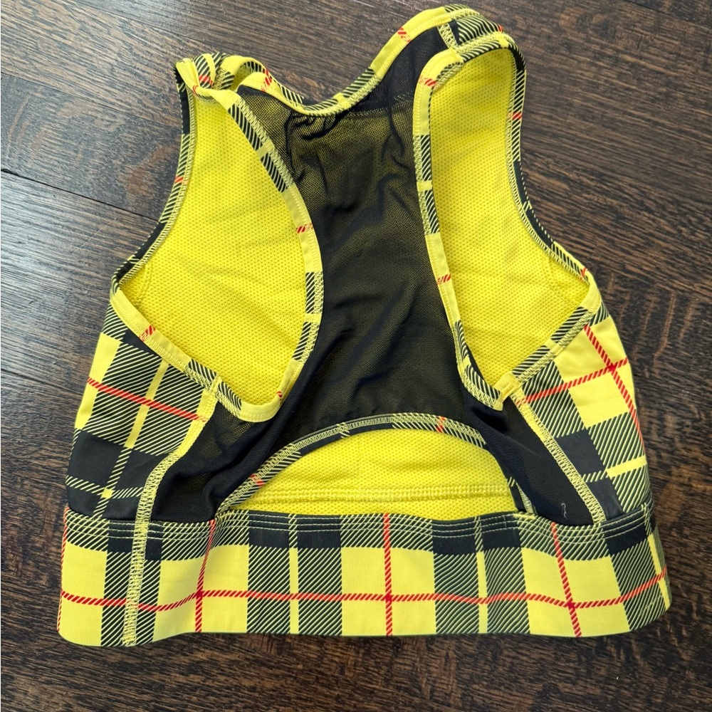 Nike Yellow Plaid Crop Top - Picture 2 of 3